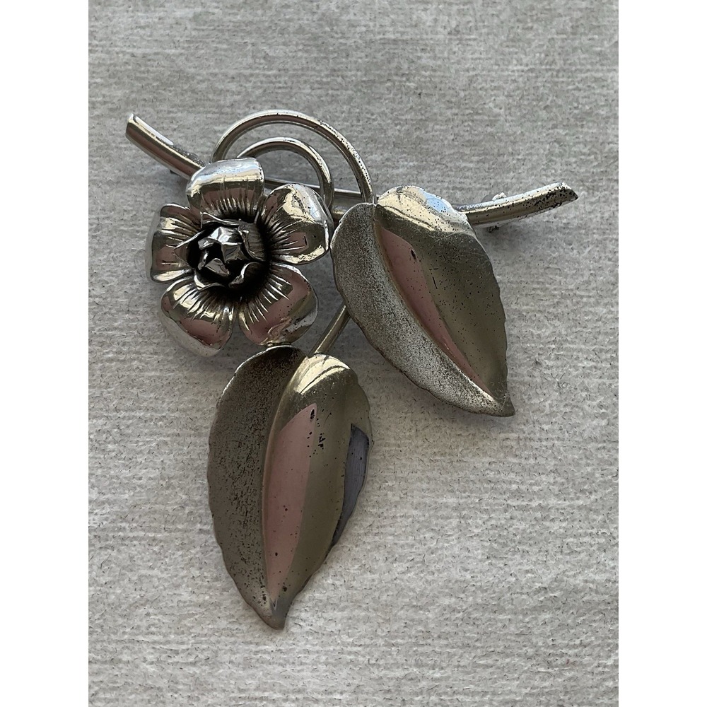 vintage sterling silver floral brooch Signed Forstner Estate Jewelry